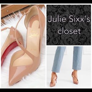 Christian Louboutin Jumping nude beige patent leather pumps heels 37.5